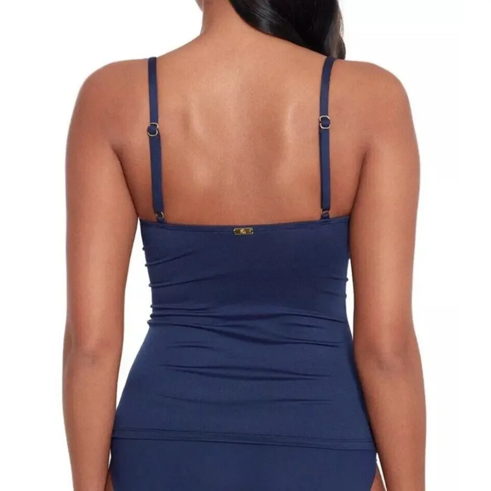 Lauren Ralph Lauren Women's Toggle-Trim Tankini Top In Navy Blue
